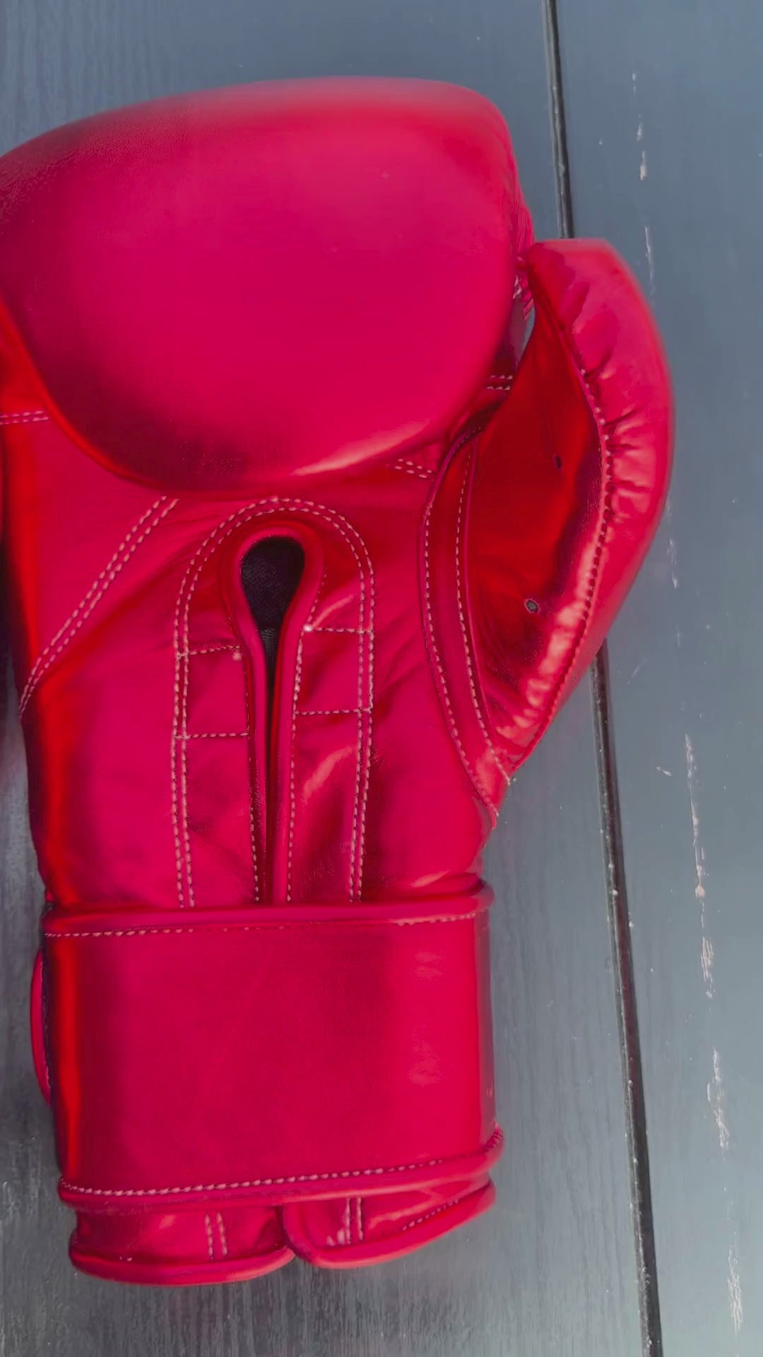 Load video: no boxing no life red velcro boxing gloves video