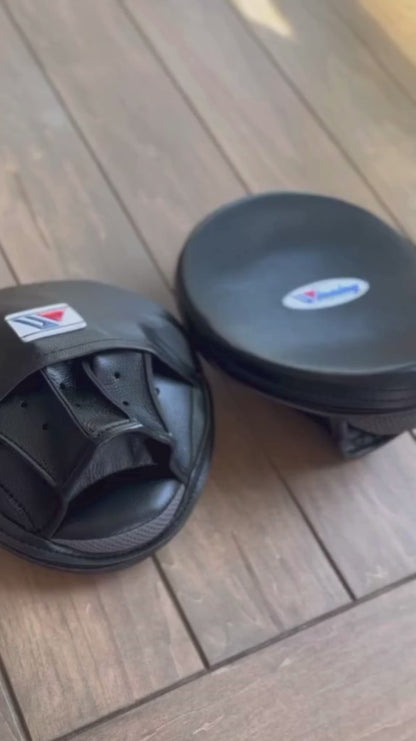 Winning Black Boxing Mitts Premium Soft Cushion Training Pads