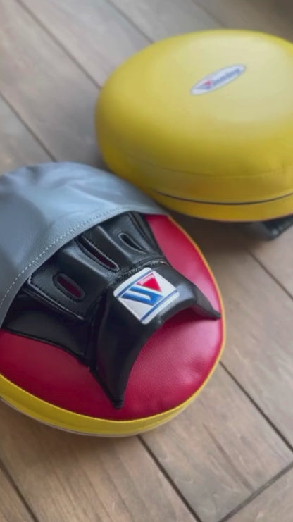 Winning Inspired Grey/Yellow  Focus Mitts | Shock-Absorb Coach Pads