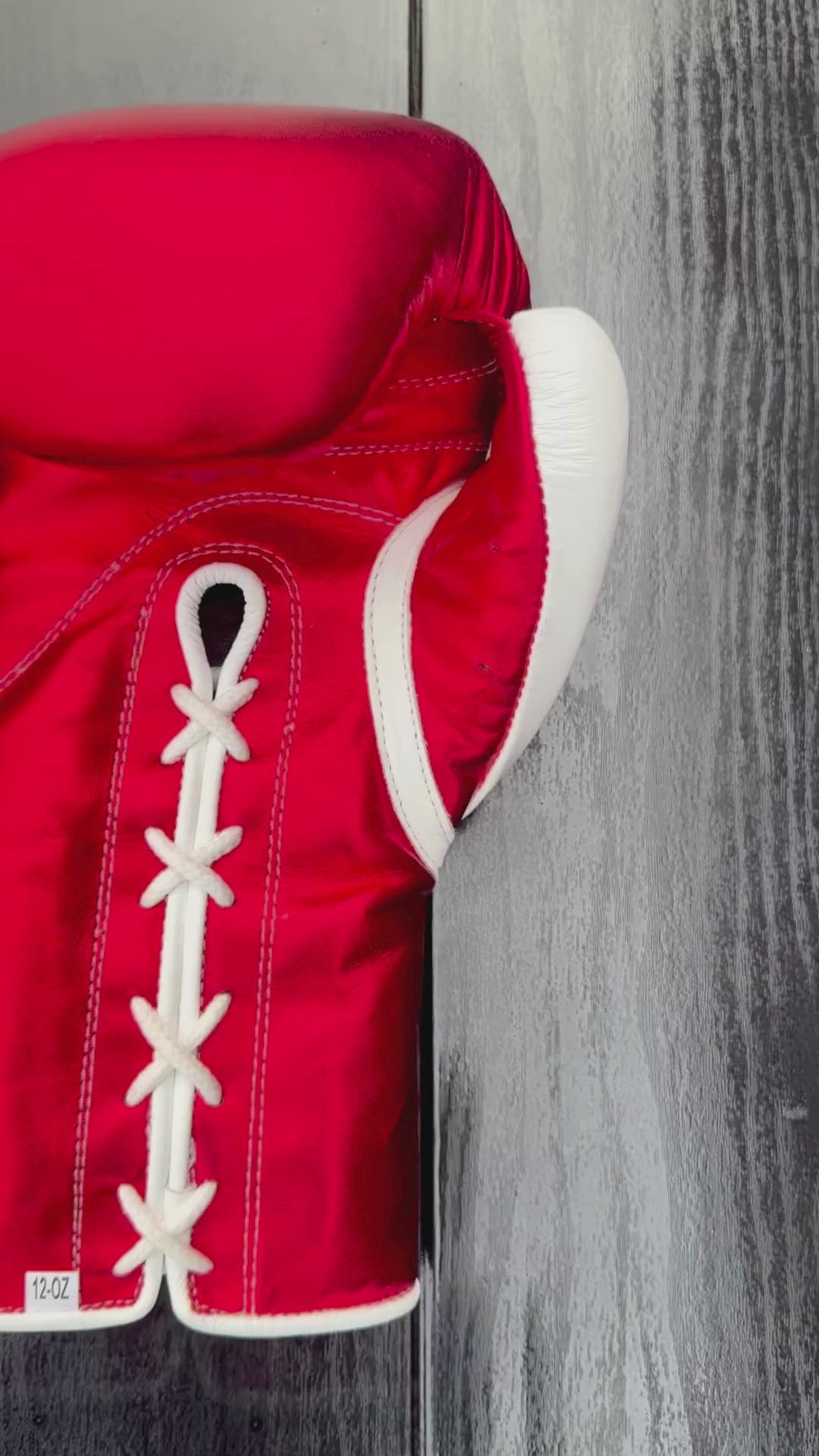 Load video: No Boxing No Life Boxing Gloves Red/White Fight Gear