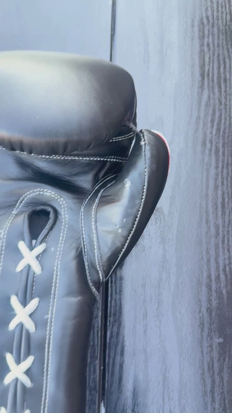 No Boxing No Life Gloves Black/Red/White Lace Up