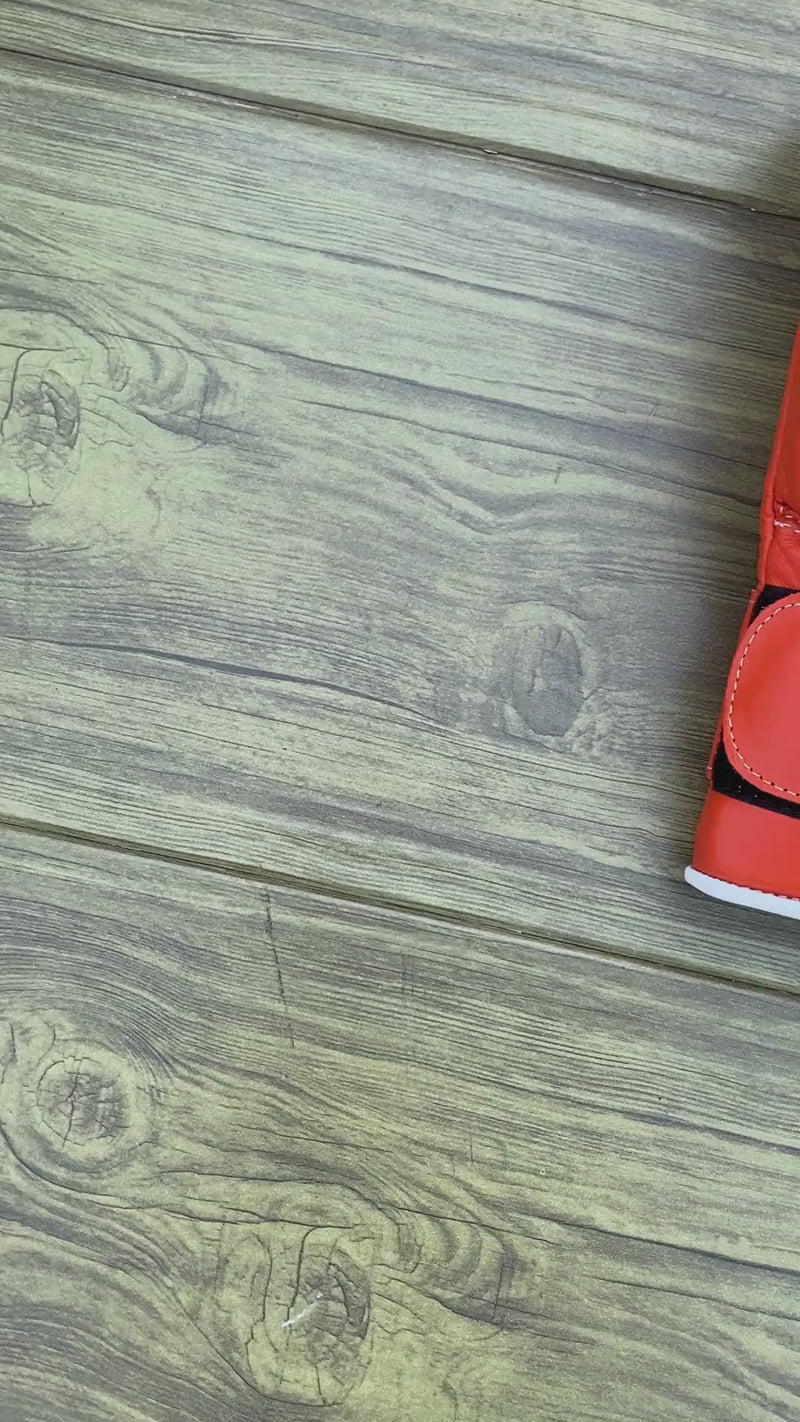winning boxing gloves orange velcro video