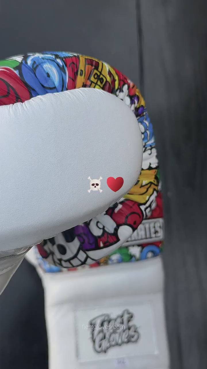 Load video: Fiest Winning Style Boxing Gloves White Leather