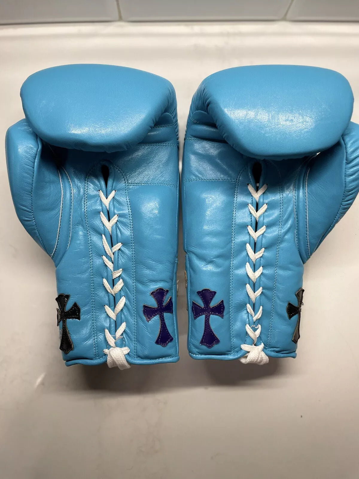 Winning boxing gloves,  BLUE christmas gift for mens Thanksgiving gifts for him