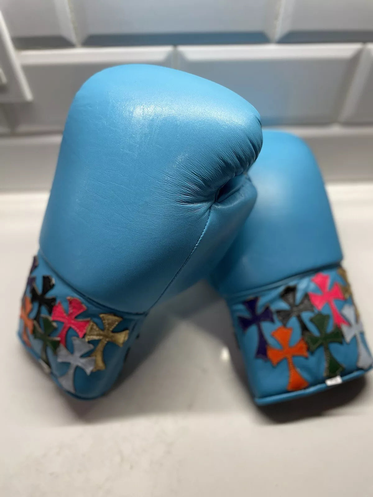 Winning boxing gloves,  BLUE christmas gift for mens Thanksgiving gifts for him