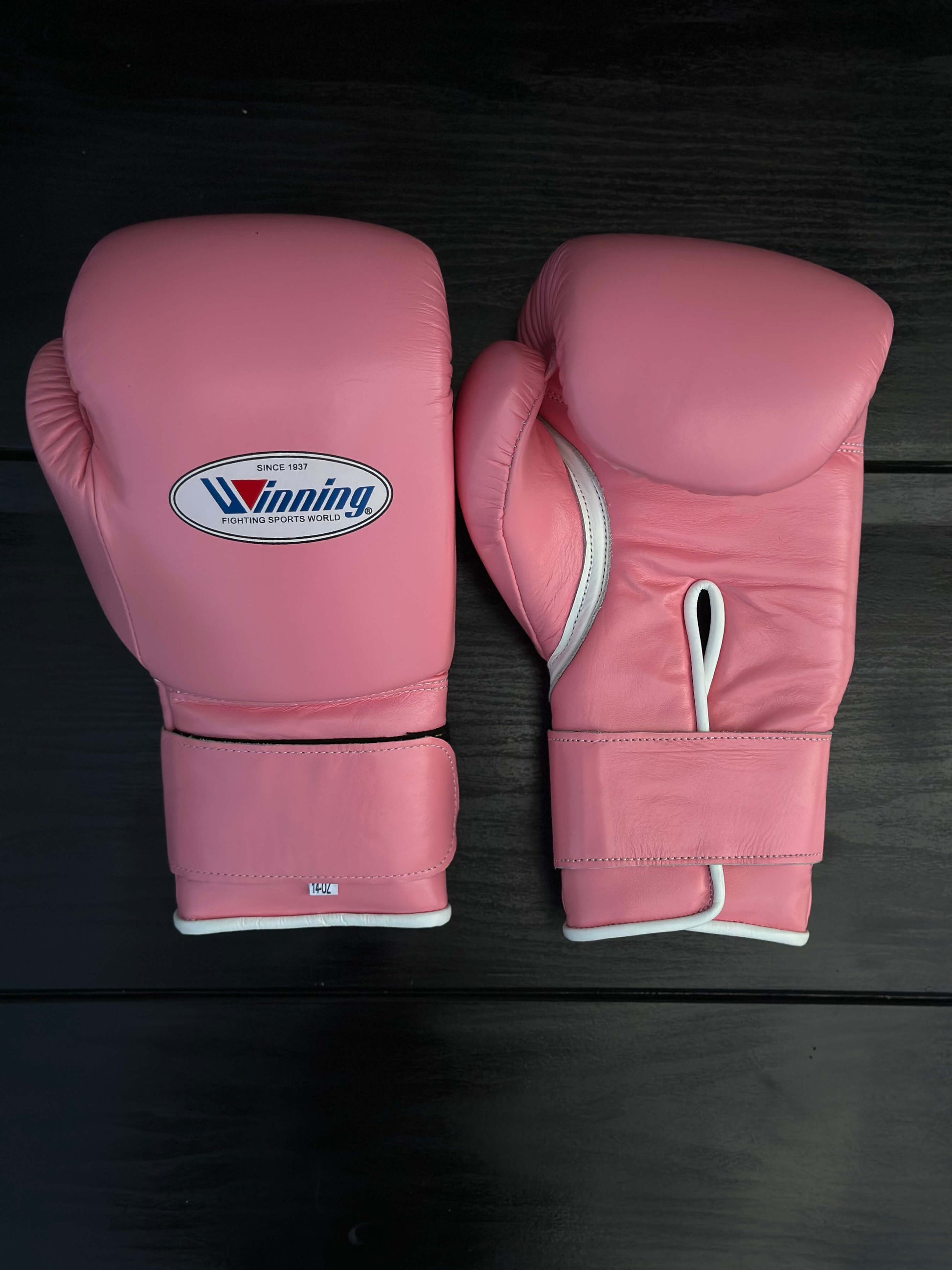 winning boxing gloves pink velcro high quality sparring gloves